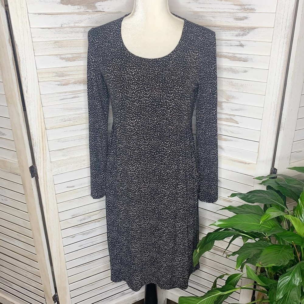 J. JILL WEAREVER COLLECTION Women's Shift Dress Geo Print Black Purple XS